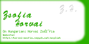 zsofia horvai business card